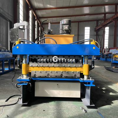Corrugated IBR Trapezoidal Double Layer Roll Forming Machine Hydraulic cutting