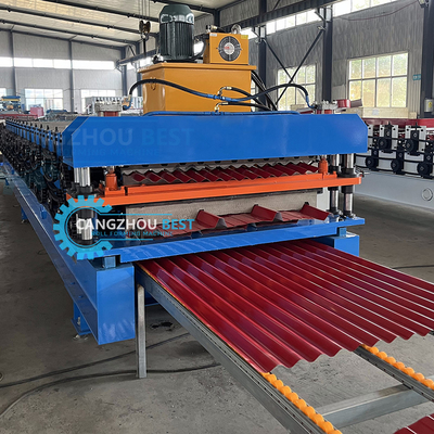 Popular Profile Tr4 Corrugated PLC Roofing Sheet Roll Forming Machine Double Layer