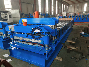 PPGI / GI Material Steel Tile Roll Forming Machine PLC Control With Fast Speed