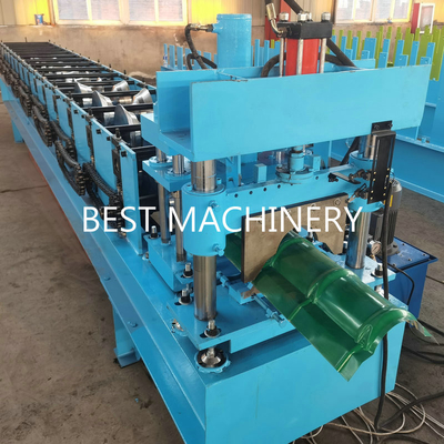 0.4mm Color Steel Tile Roof Ridge Cap Roll Forming Machine Ce