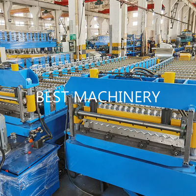 Plc Control Corrugated Metal Roofing Machine Hydraulic Cutting Chain Driven