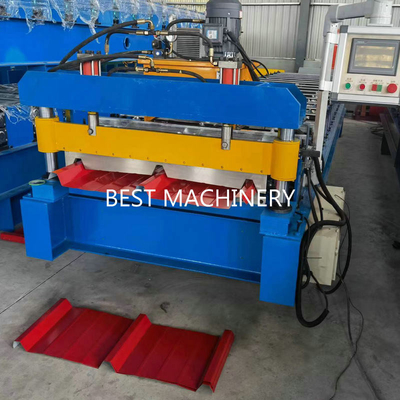 Plc Galvanized Steel Sheet Roll Forming Machine Trapezoidal Profile