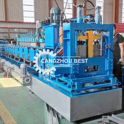 Steel Frame C Purlin Roll Forming Machine PLC 10m/min