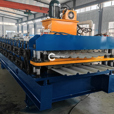 R101&amp;TR6 Double Layer Roof Sheet Roll Forming Machine For Color Steel Profile