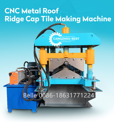 Metal 350H Steel Roof Tile Ridge Cap Machine Hydraulic Cutting System