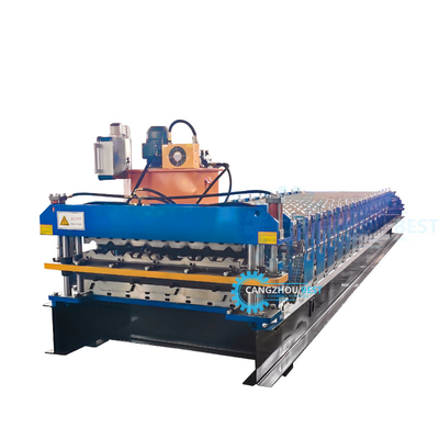 Color Steel 4Kw Roofing Sheet Roll Forming Machine Double Layer Tr4 R101 Steel Profiles