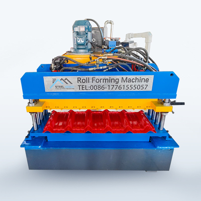 Glazed Tile Double Layer Roofing Sheet Roll Forming Machine with High Precision Counter