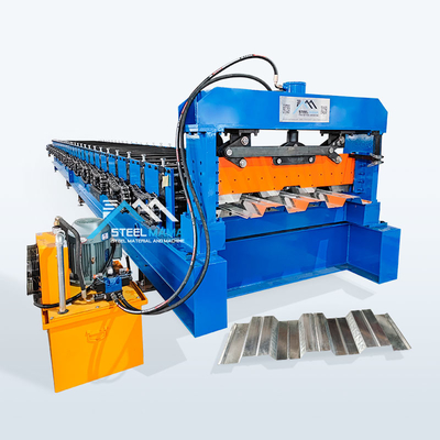 Adjustable Cutting Length Steel Floor Deck Roll Forming Machine For 13T Load Capacity In High Demand