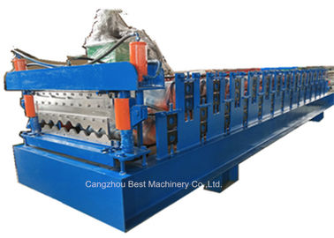 PLC Control Double Profile Roofing Sheet Roll Forming Machine 8-12m/Min Speed production