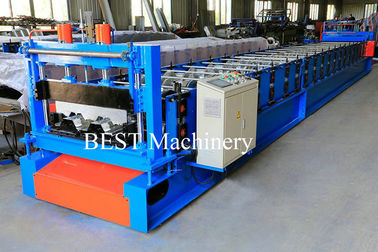 Hydraulic Press Logo Steel Decking Sheet Floor Roll Forming Machine PLC Control System