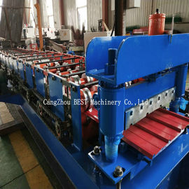 Trapezoidal Metal Sheet Roof Roll Forming Machine PPGI/GI Material With PLC Control