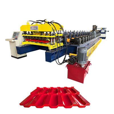 Hydraulic Cutting 3D Steel Euro Tile Profile Roofing Tile Roll Forming Machine