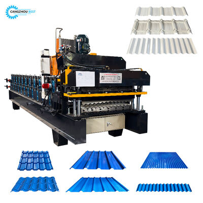 Double Deck Steel Roofing Manufacturing Machine