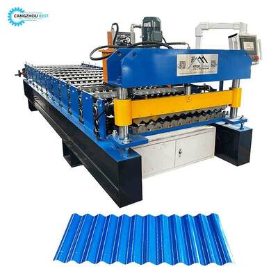 Zambia Popular Color Steel Automatically Cutting Corrugated Roofing Sheet Roll Forming Machine 