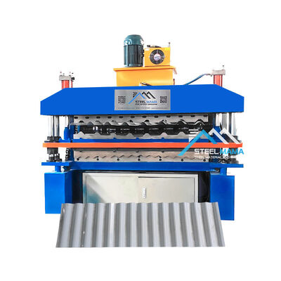 Double-layer corrugated and glazed tile forming machine