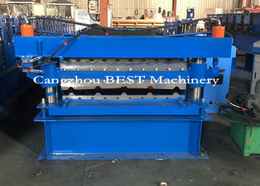 Corrugated Roof Sheet Steel Making Cold Roll Forming Machine With High Speed