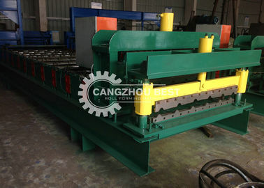 Metal Glazed Roof Tile Roll Forming Machine , Ibr Sheet Roll Forming Machine