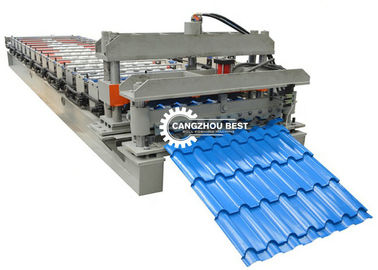 Pressing Glazed Roofing Tile Roll Forming Machine / Line High Performance