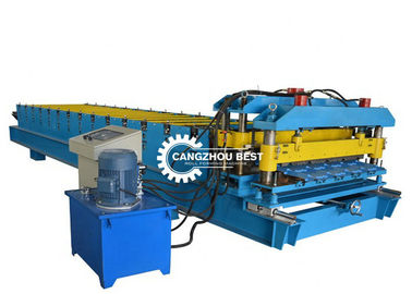 Glazed Roof Tile Roll Forming Machine , Ibr Making Machine 3KW Main Power