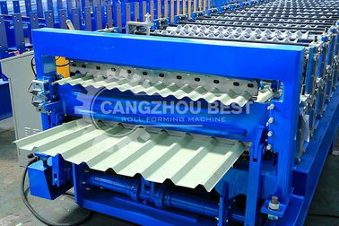 High Speed Galvanised Roofing Sheet Roll Forming Machine With Hydraulic Cutting