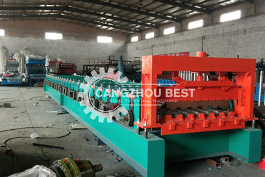 H75 Russian Standard Floor Deck Roll Forming Machine / Metal Profile Forming Line