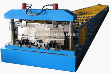 PLC Control Metal Deck Roll Forming Machine With 21 Forming Stations