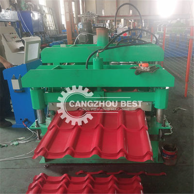 W1000mm Steel Roof PLC Glazed Tile Roll Forming Machine