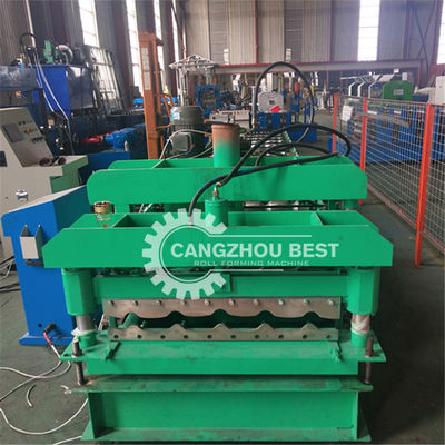 Corrugated Metal 740mm PPGI Glazed Tile Roll Forming Machine