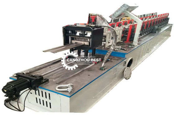 Single Chain Transmission 7.5Kw Door Frame Rolling Forming Machine , Galvanized Frame Panel