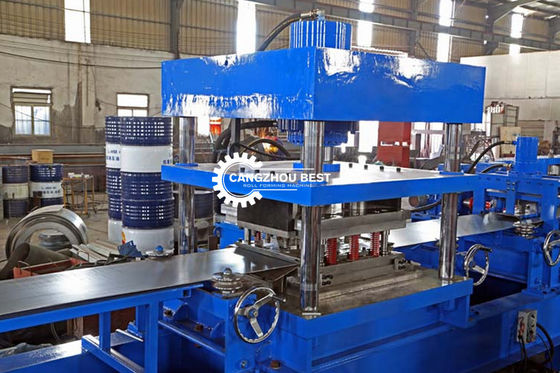 3 Waves Hydraulic Punching Cutting 2mm Guardrail Roll Forming Machine