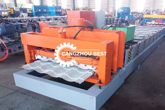 3kw 0.8mm Gearbox Drive Glazed Tile Roll Forming Machine