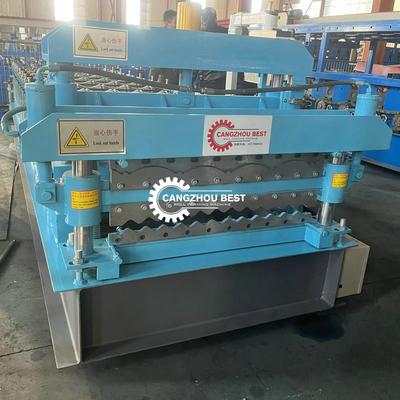 Galvanized Steel Profile Roman Roof Tile Roll Forming Machine Gearbox Driven