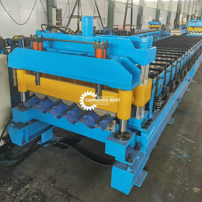 Euro Q 4m/Min Roof Tile Roll Forming Machine Cold For Color Steel Galvanized Panel