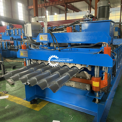 Double Layer Bamboo Roof Tile Roll Forming Machine 8m/Min