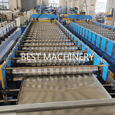 Plc Control Corrugated Metal Roofing Machine Hydraulic Cutting Chain Driven