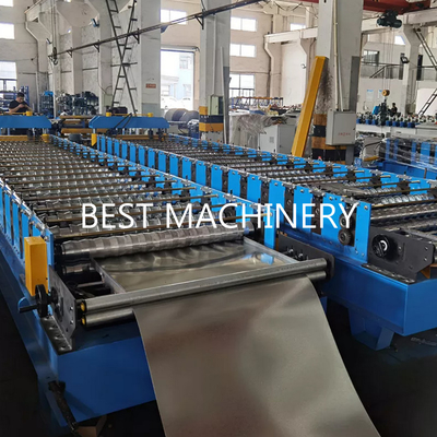 Plc Control Corrugated Metal Roofing Machine Hydraulic Cutting Chain Driven