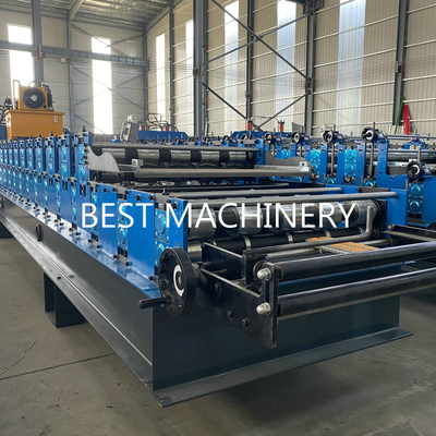 Color Steel Profile High Rib Roof Panel Roll Forming Machine Plc 8m/Min