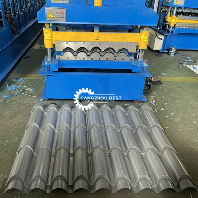 Boliva Popular Design Spanish Roof Tile Roll Forming Machine Steel Glazed