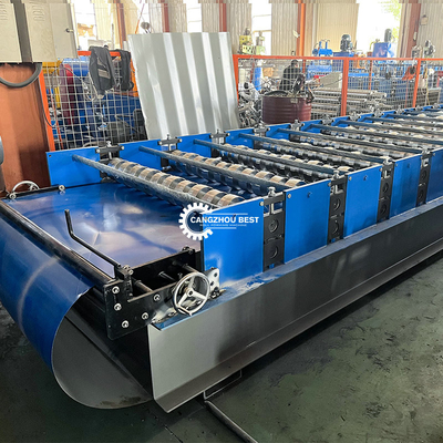 PPGI Color Steel Step Roof Tile Roll Forming Machine 3kw + 4kw