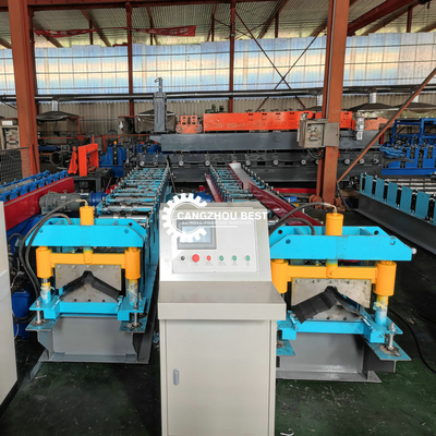 Steel Roofing Sheet Ridge Cap Roll Forming Machine PLC Control