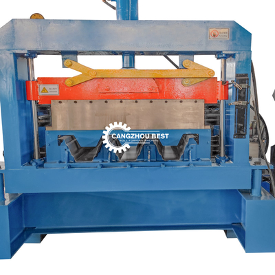 Steel Construction Decking Sheet Floor Cold Roll Forming Machine PLC Control