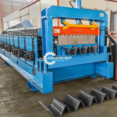 Steel Construction Decking Sheet Floor Cold Roll Forming Machine PLC Control