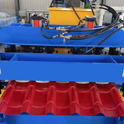 0.3-0.8mm Steel Metal Glazed Roof Tile Roll Forming Machine 3kw