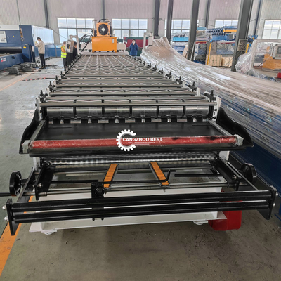 Colored Steel Corrugated Double Layer Roof Sheet Making Machine 3-22 Stations