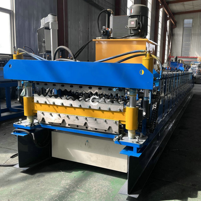 Corrugated IBR Trapezoidal Double Layer Roll Forming Machine Hydraulic cutting