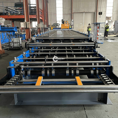 Corrugated IBR Trapezoidal Double Layer Roll Forming Machine Hydraulic cutting