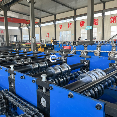 Steel Decking Floor Sheet Panel Roll Forming Machine With Press Logo