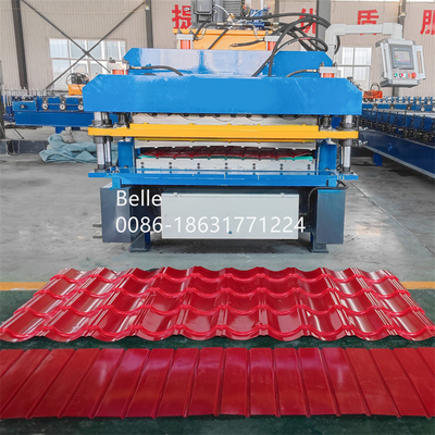 Embossed Metal Tile Forming Machine 8 - 12m/min Speed