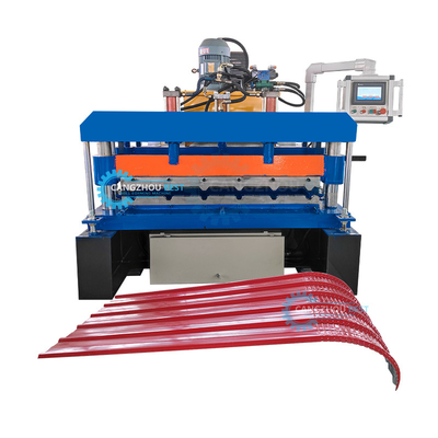 Color Steel Profile Trapezoidal Roof Sheet Roll Forming Machine With Crimping