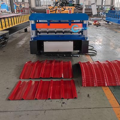 Color Steel Profile Trapezoidal Roof Sheet Roll Forming Machine With Crimping